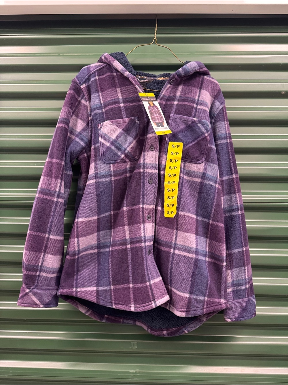 Realtree Purple Plaid Hooded Shacket